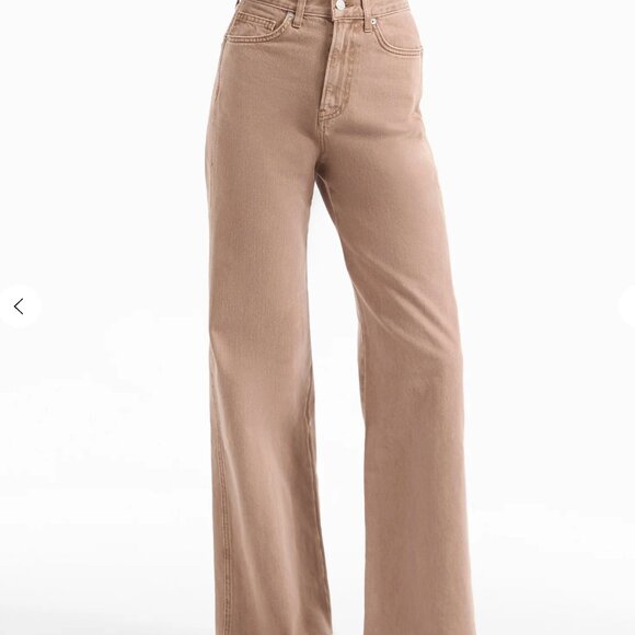 Veronica Beard Taylor Wide-Leg Jean, Tan Sierra, Size 24 - Picture 3 of 10